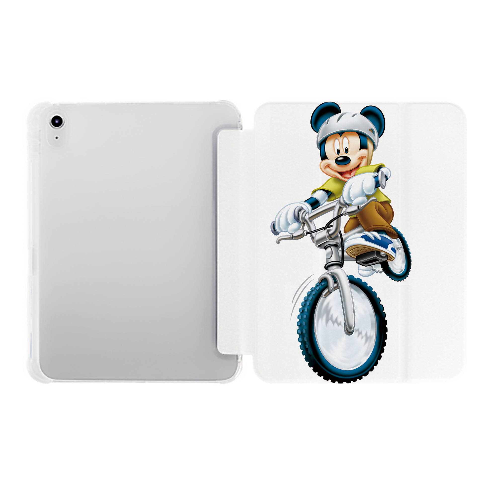 （画像用） ミッキーマウス Mickey Mouse IPad ケース ペン収納付き 三つ折りスタンド PUレザー×シリコン 対応機種9.5/10.5/10.9インチ
